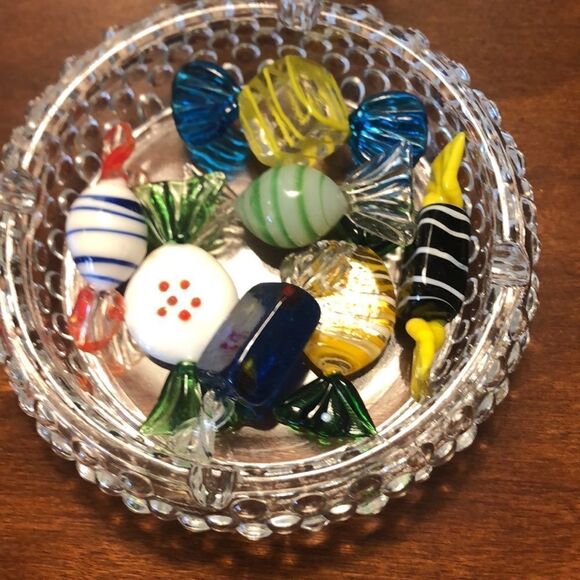 Vintage Art Glass candy 7 unique pieces glass art - Picture 2 of 9